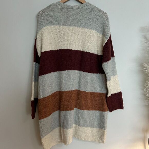 Knox Rose Striped Colorblock Duster Cardigan - Picture 2 of 6